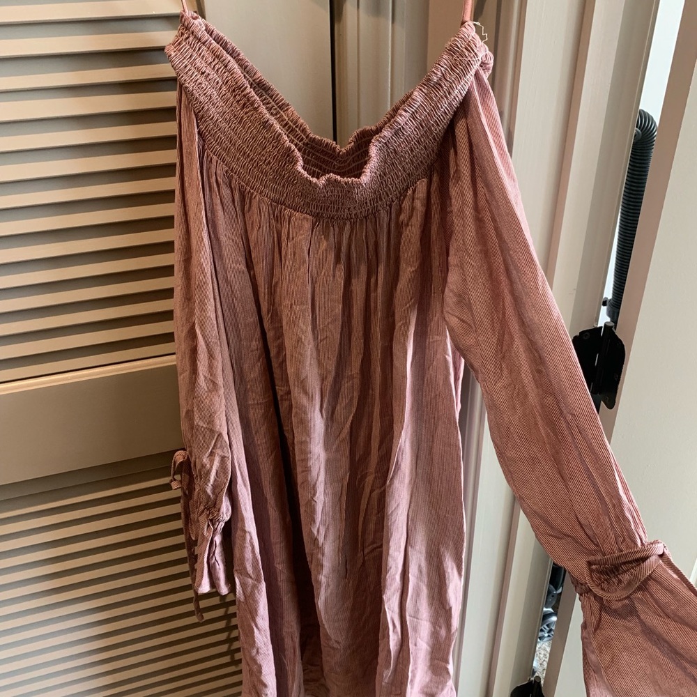 Off the Shoulder Dress with Sleeve Ties
